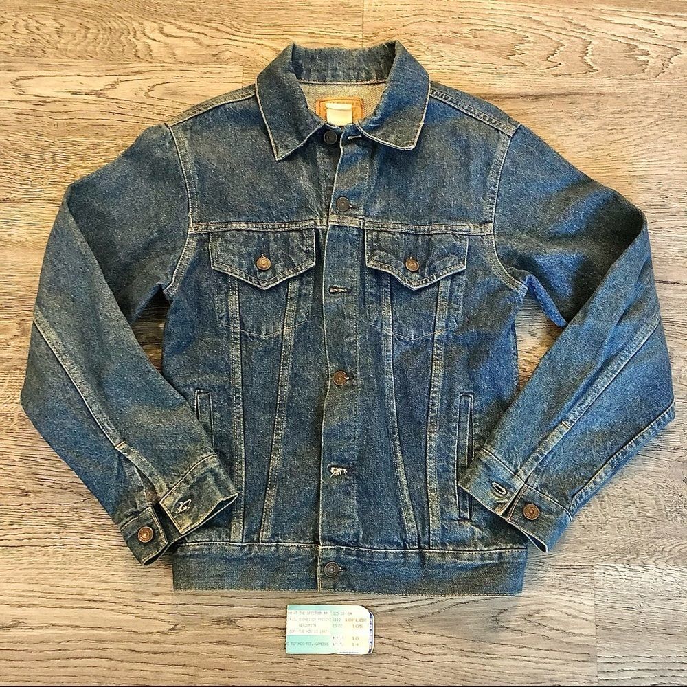 VTG 1980 Gap Pioneer Denim Jacket Wasp The Last Command Embroider Men’s Medium - Picture 4 of 9
